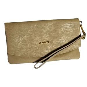 Danilos Wristlet Pebbled Vegan Leather Women's Wallet Beige Bone Fold Over